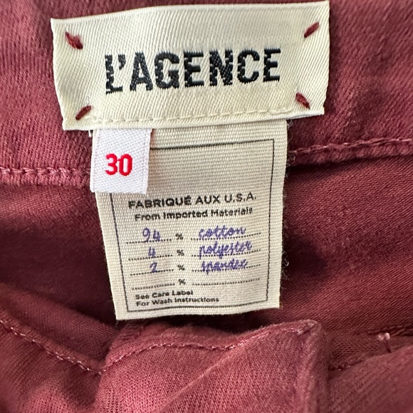 BNWT - L’Agence Red Waxed Denim Skinny - Picture 6 of 6